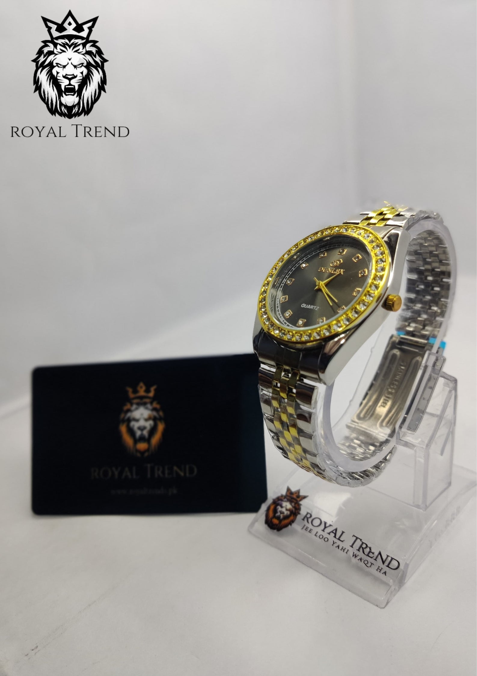 Dunlex Ston Black Dial Watch   RT-508