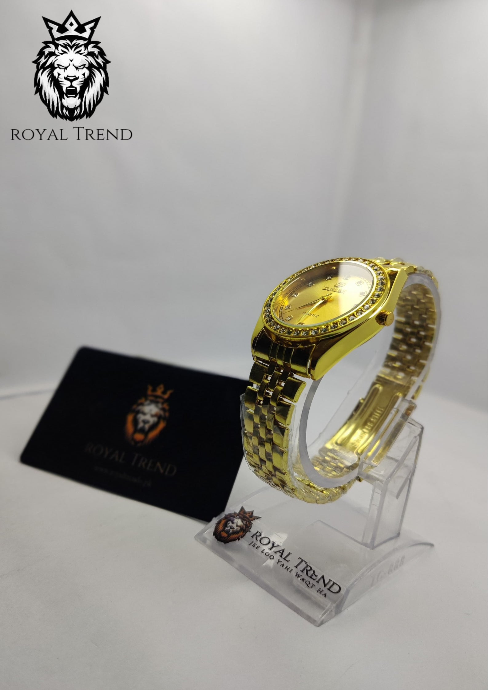 Dunlex Ston Golden Dial Watch  RT-509