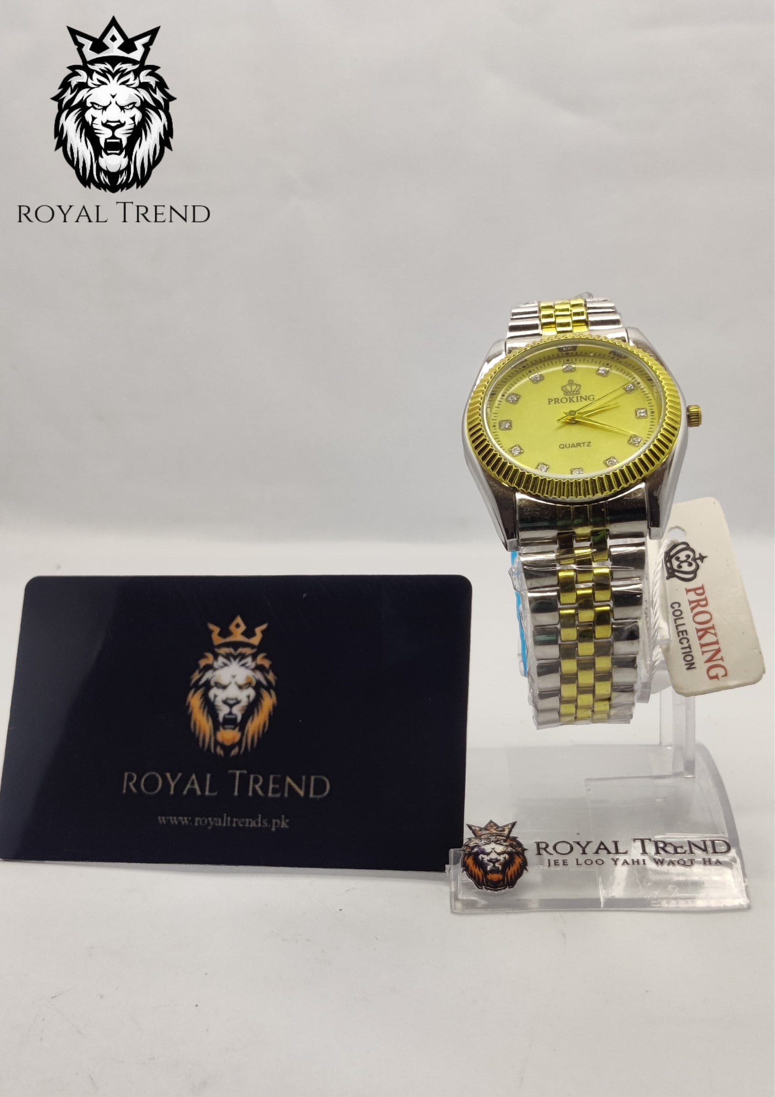 Dunlex Ston Golden +Silver Dial Watch    RT-510