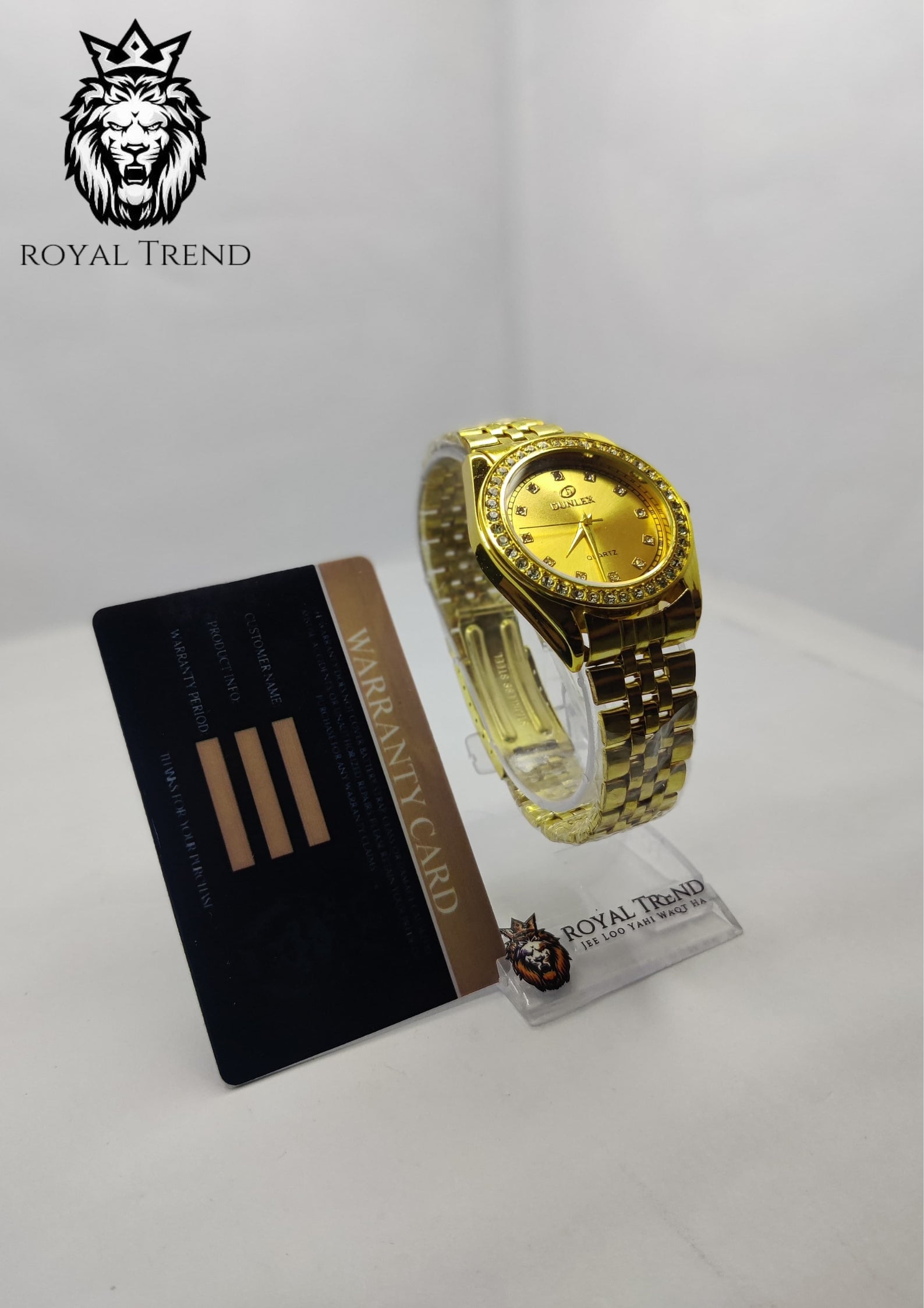 Dunlex Ston Golden Dial Watch  RT-509
