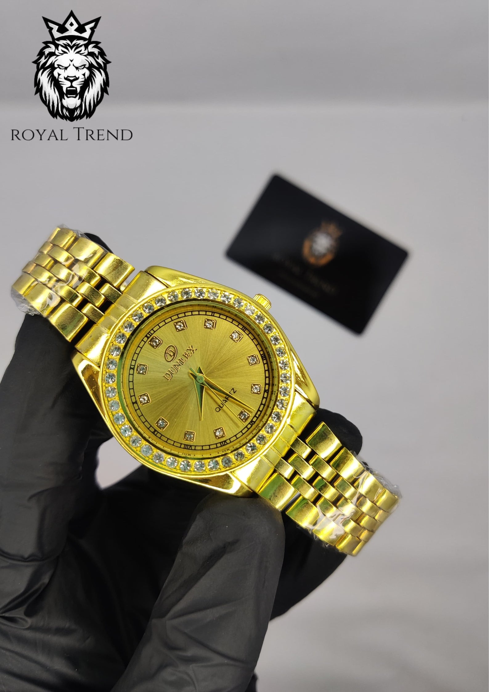Dunlex Ston Golden Dial Watch  RT-509