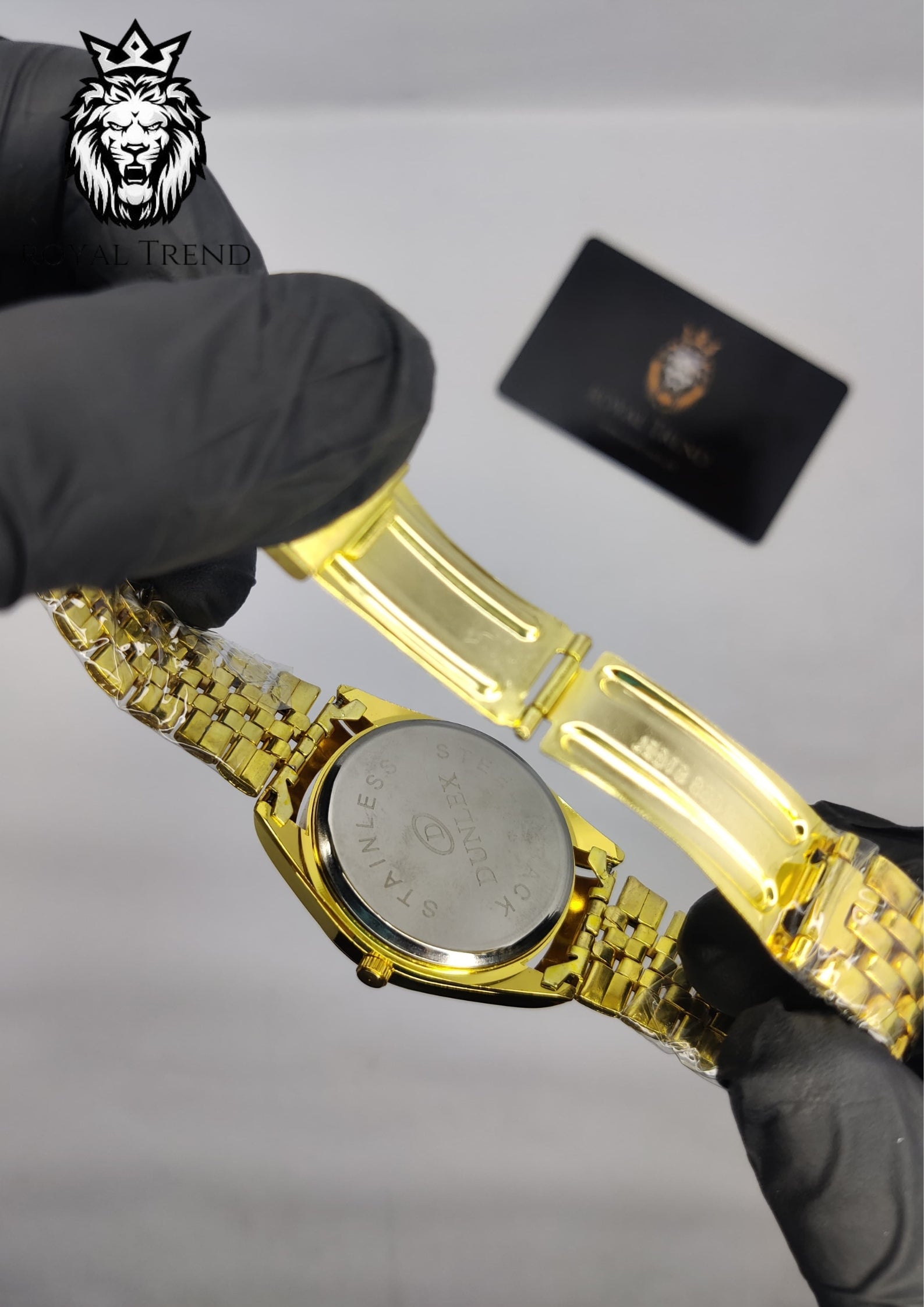 Dunlex Ston Golden Dial Watch  RT-509
