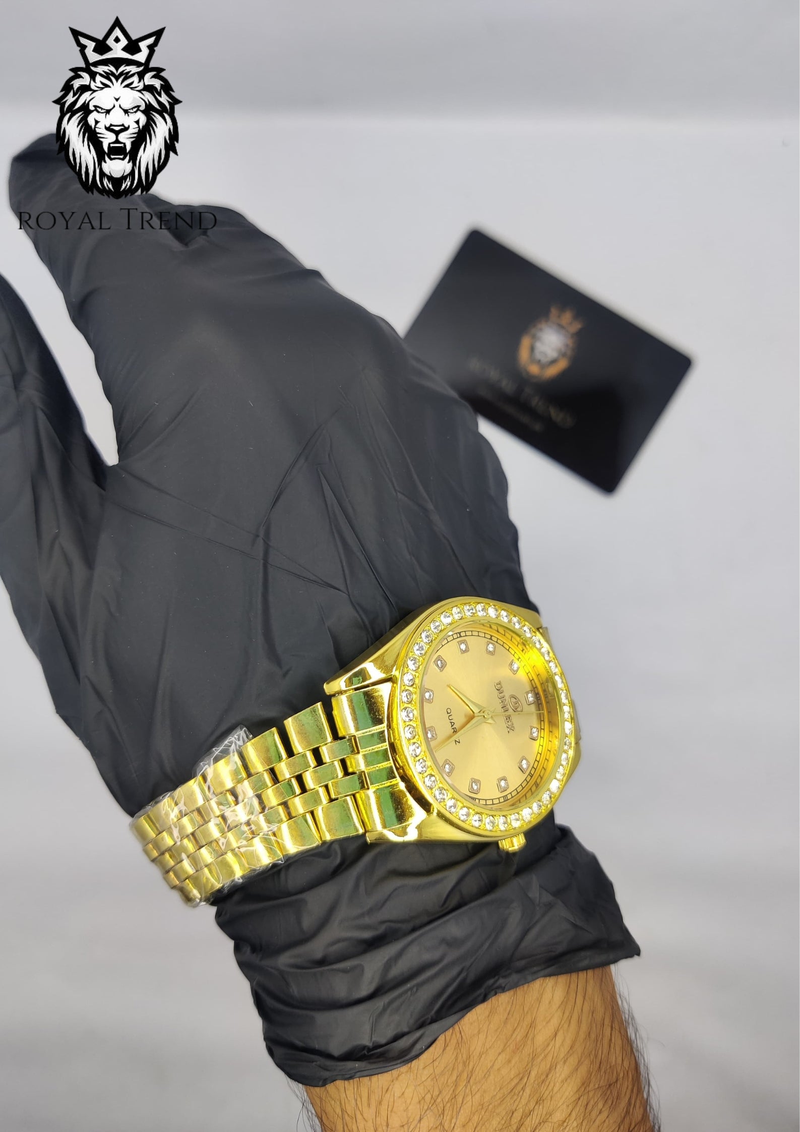 Dunlex Ston Golden Dial Watch  RT-509