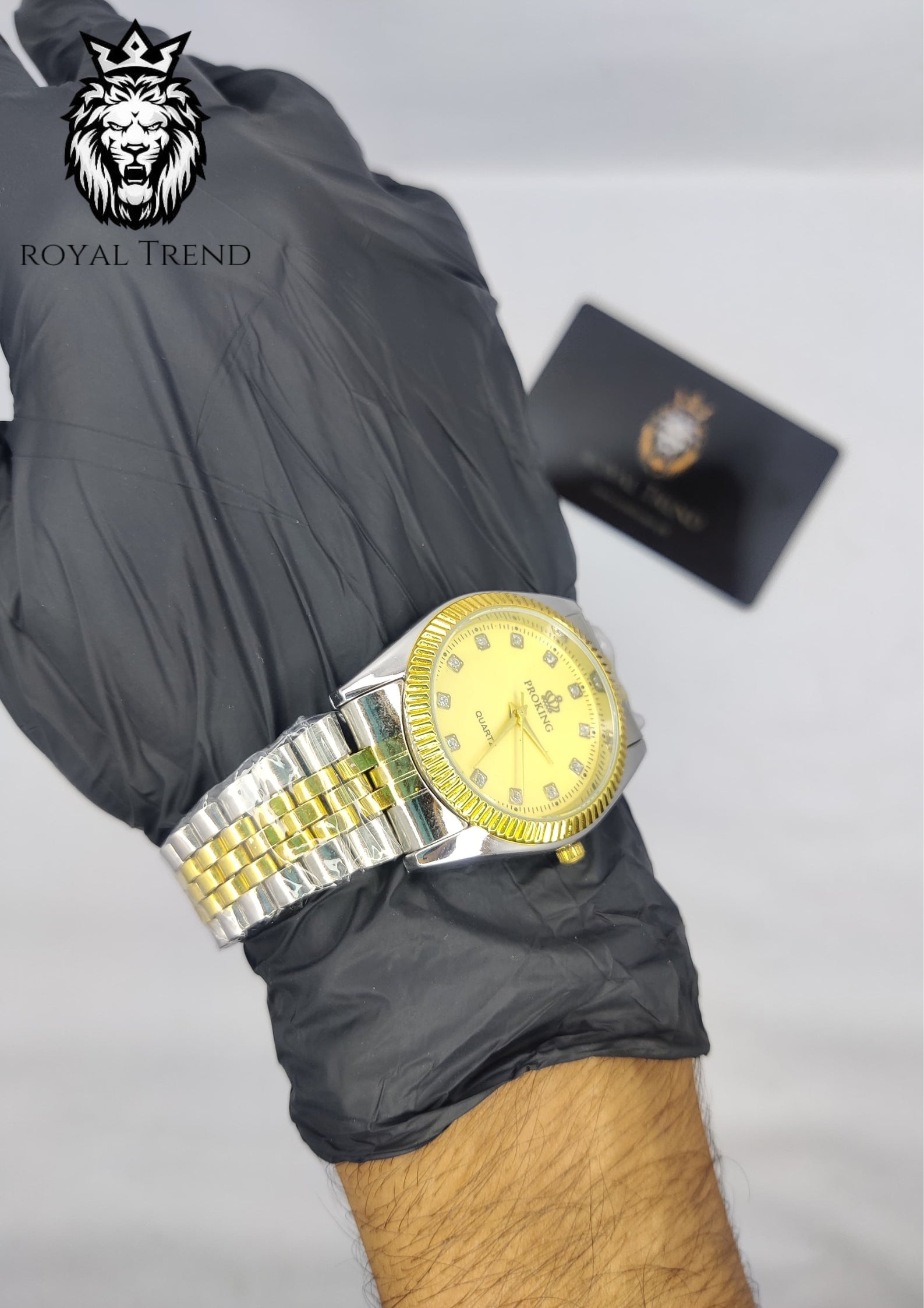 Dunlex Ston Golden +Silver Dial Watch    RT-510