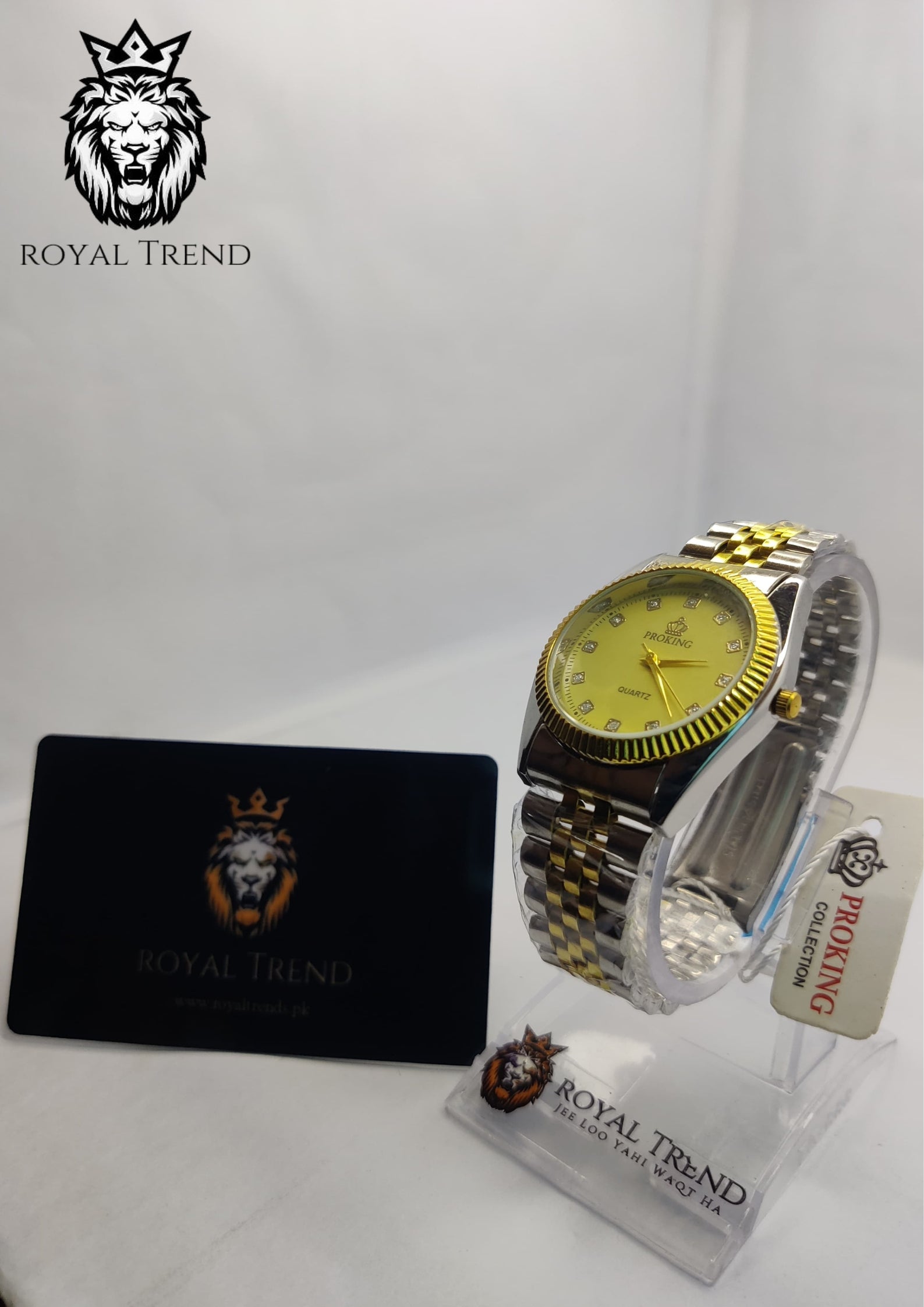 Dunlex Ston Golden +Silver Dial Watch    RT-510