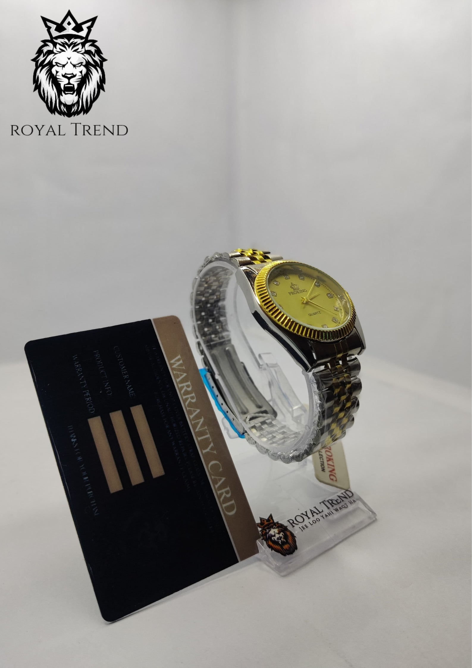 Dunlex Ston Golden +Silver Dial Watch    RT-510