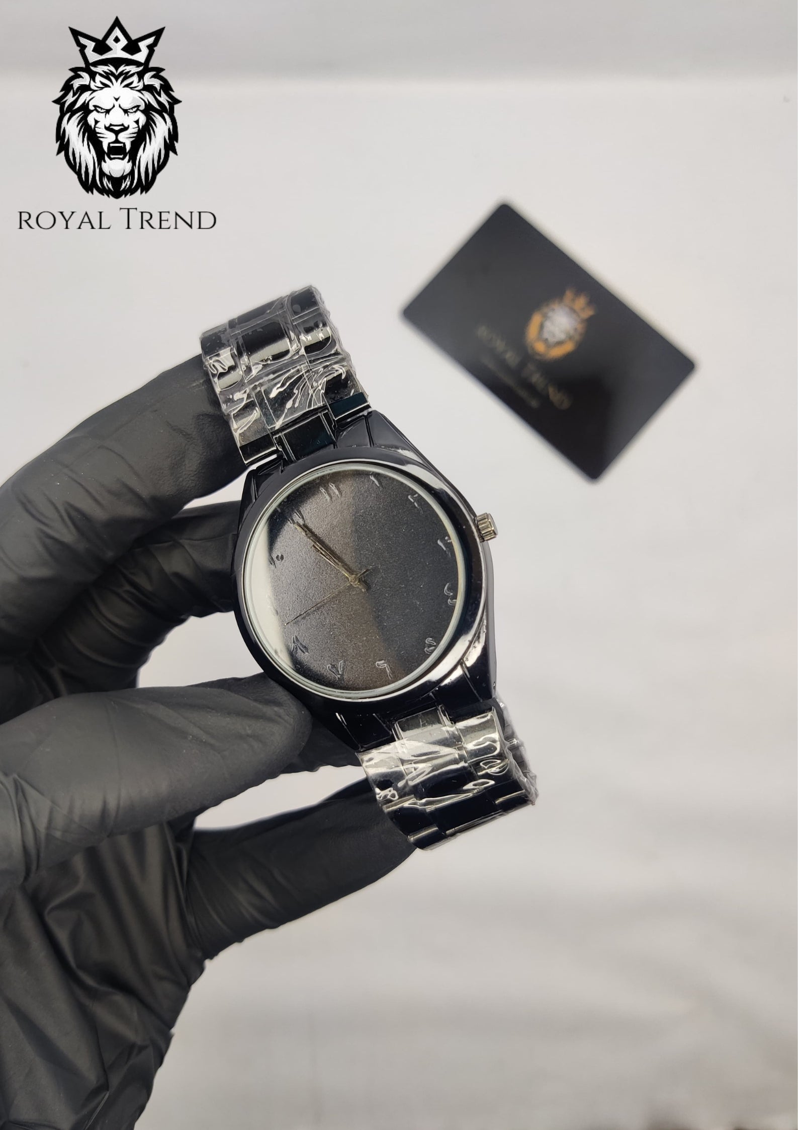 Black Arabic Watch – Steel on Steel   RT-511