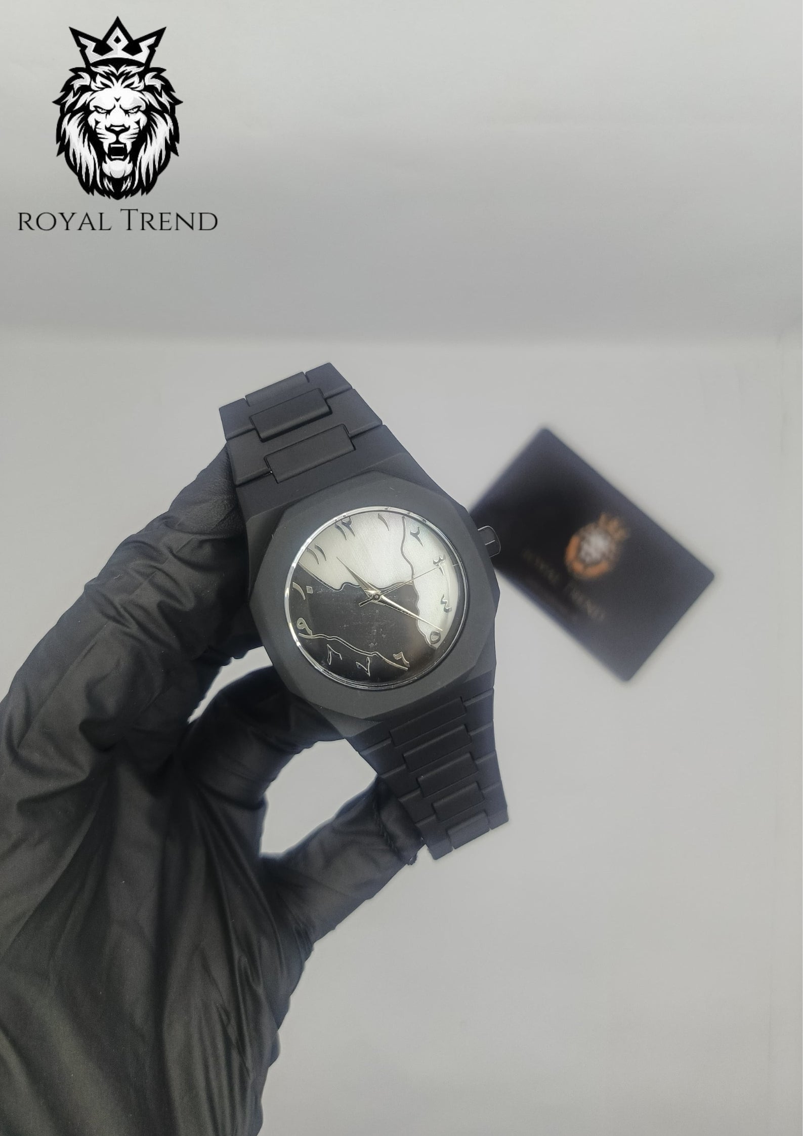 Arabic Black Aura Watch – Black &amp; White Dial      RT_518
