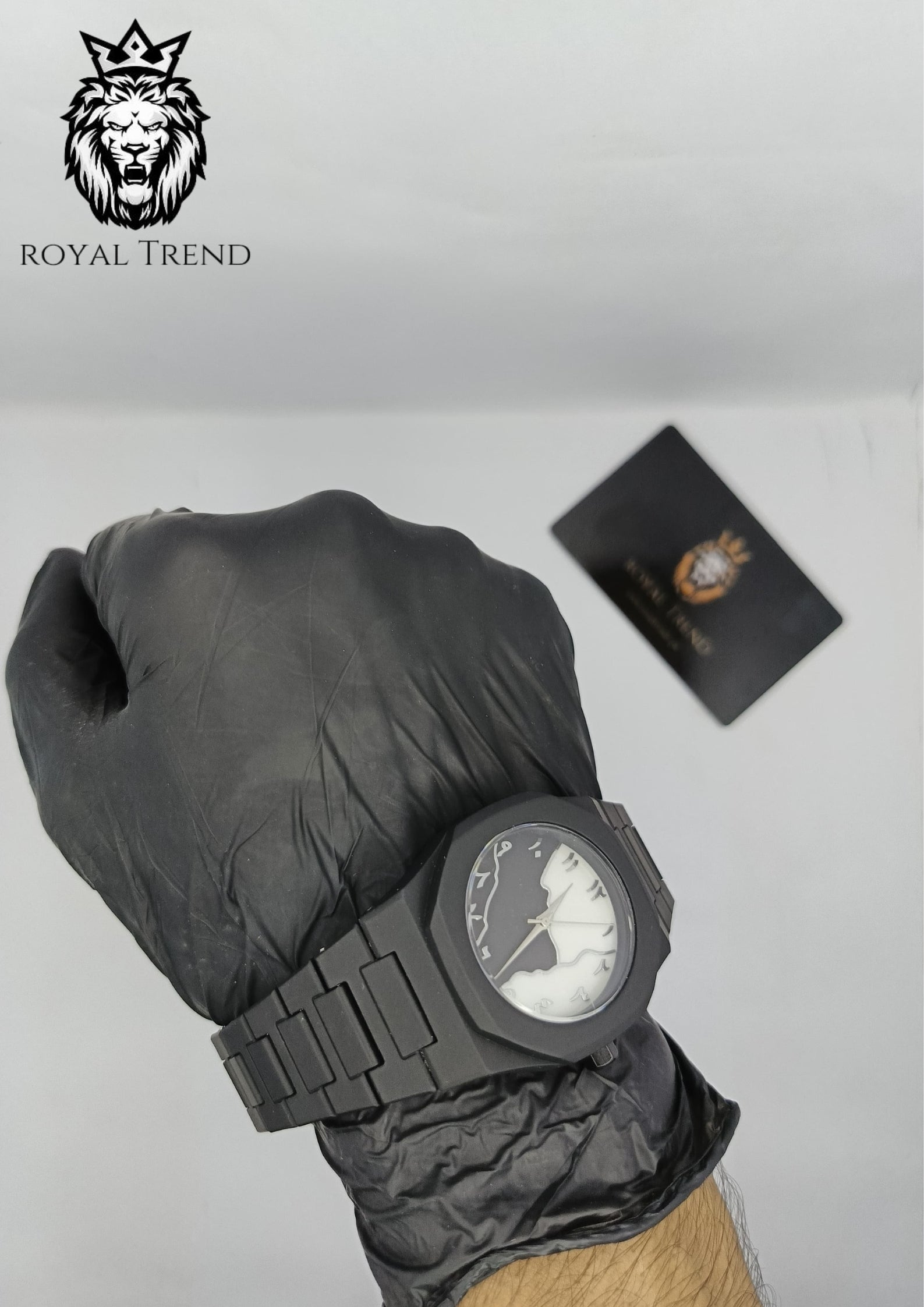 Arabic Black Aura Watch – Black &amp; White Dial      RT_518